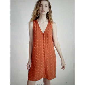 Madewell Womens Mini Dress Polka Dot Size Small Terracotta